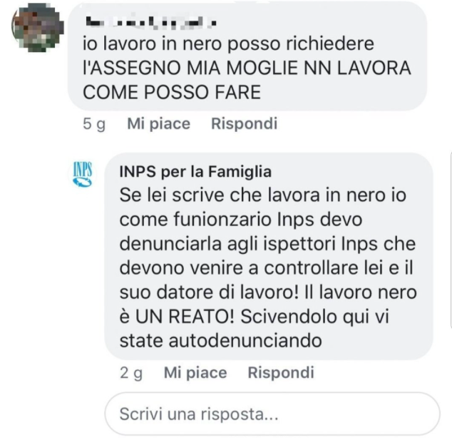 Risposta reddito di cittadinanza
