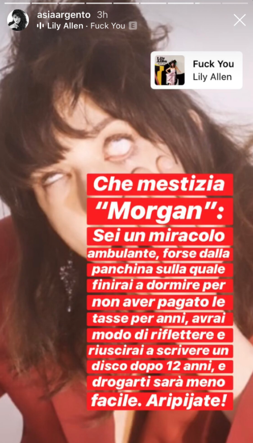 asia argento contro morgan