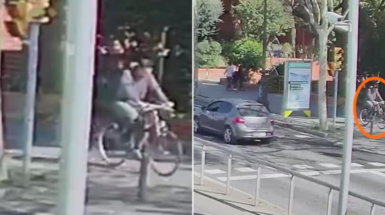 Barcellona, ciclista investe bimbo