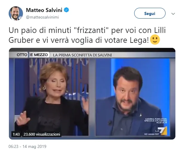Salvini contro Gruber