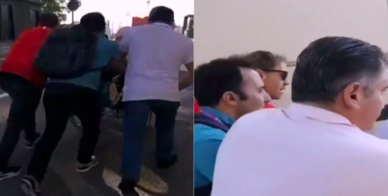 Vettel aiuta uomo sedia a rotelle