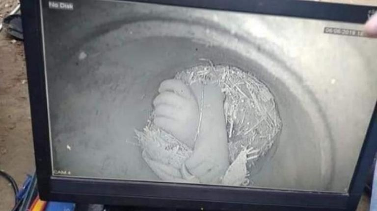 bimbo caduto nel pozzo