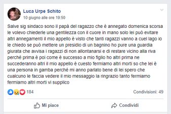 messaggio ragazzo morto