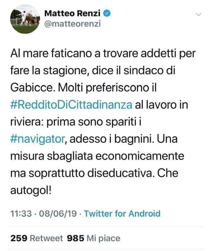 tweet renzi