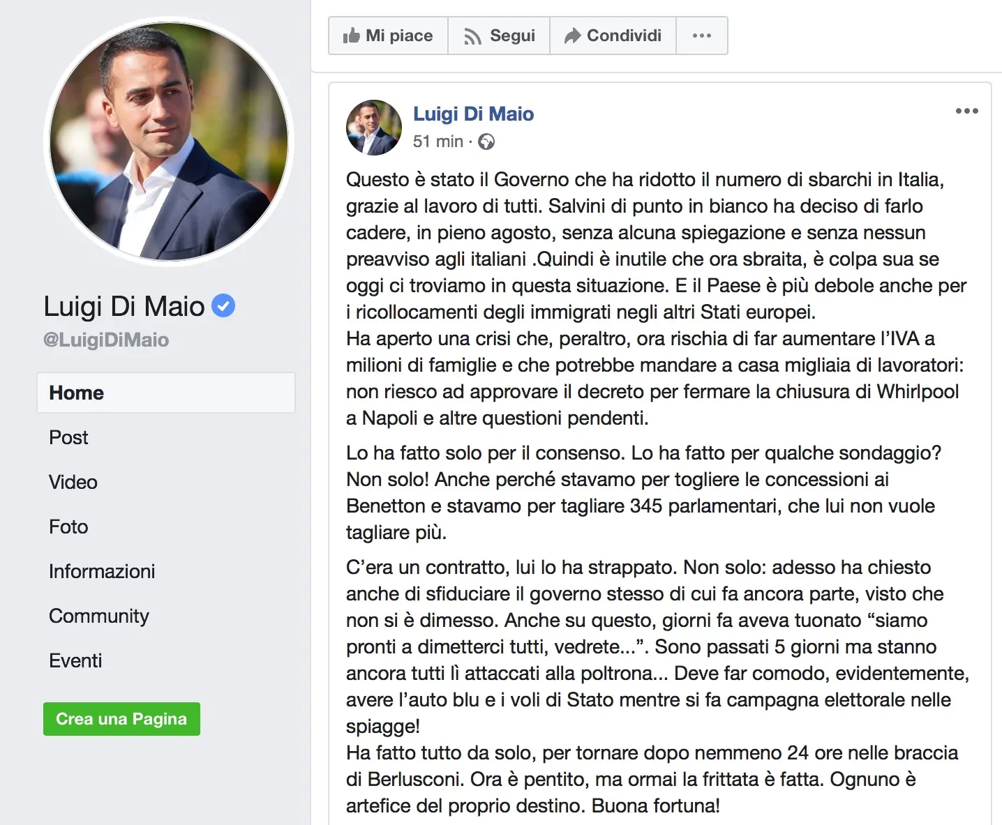 di maio facebook