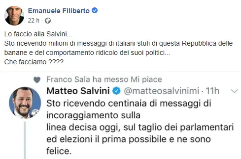 Emanuele Filiberto contro Salvini
