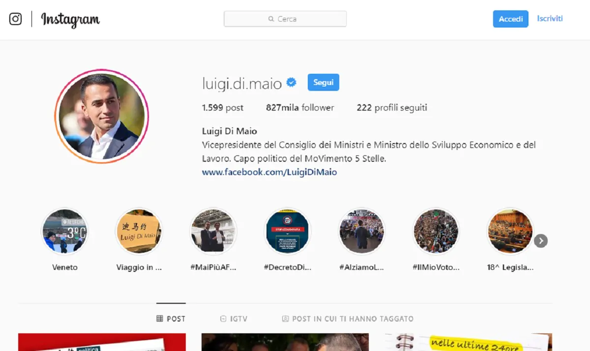 Luigi Di Maio Instagram