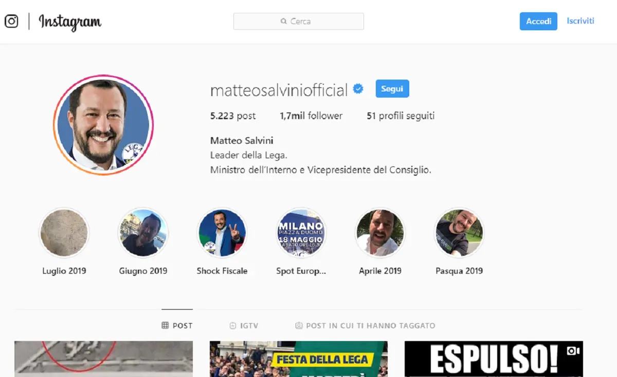 Matteo Salvini Instagram