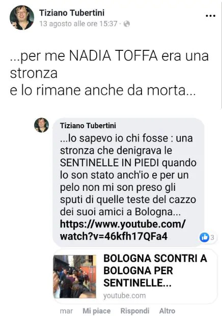 Screen insulti Nadia Toffa