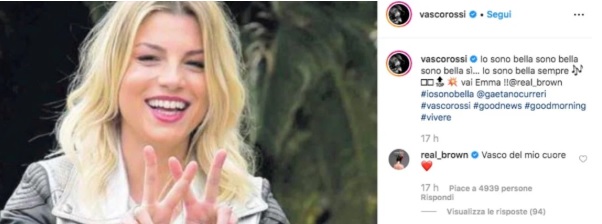 dedica di Vasco Rossi a Emma Marrone