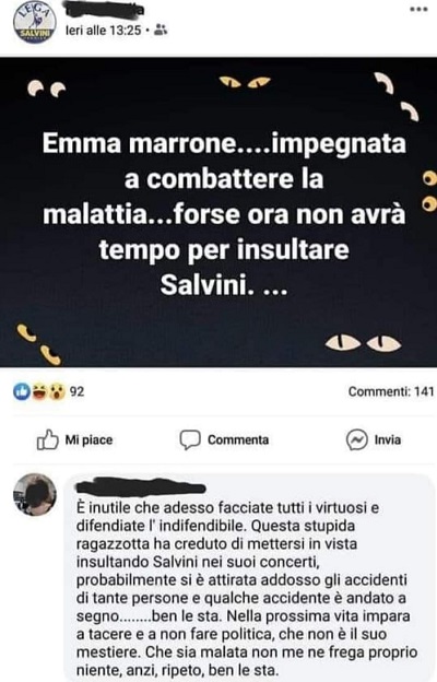 insulti emma marrone dai leghisti