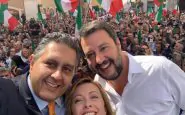 Manifestazione a Montecitorio Salvini