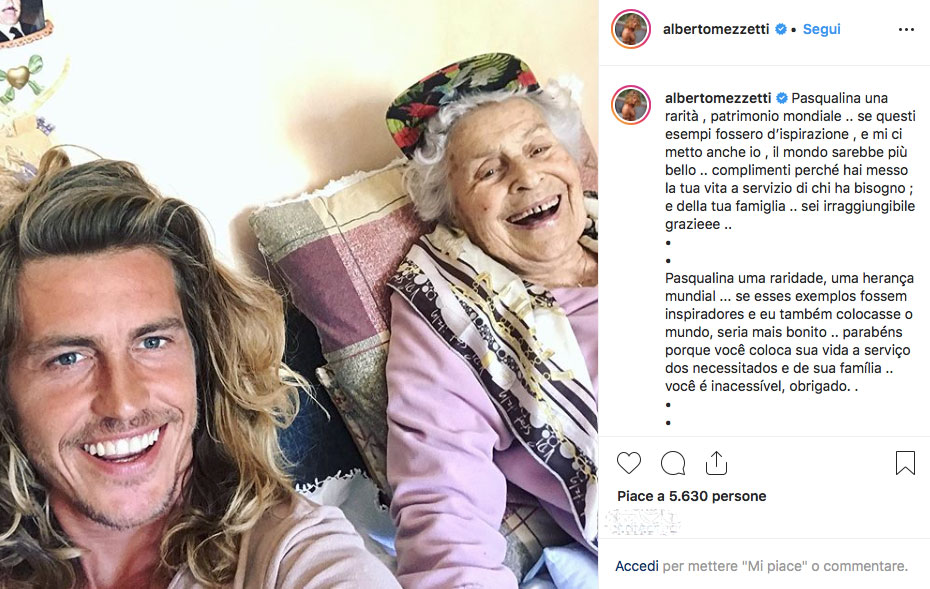 alberto mezzetti con la nonna