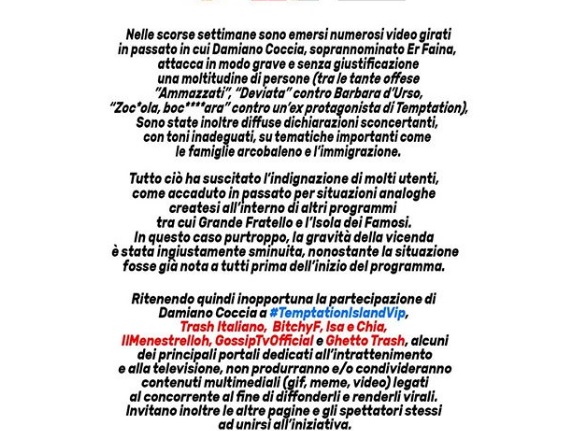 polemiche su Er Faina