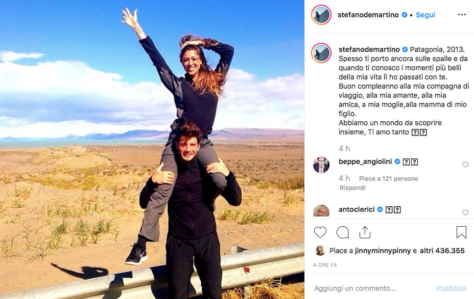 Il messaggio di Stefano De Martino per Belen