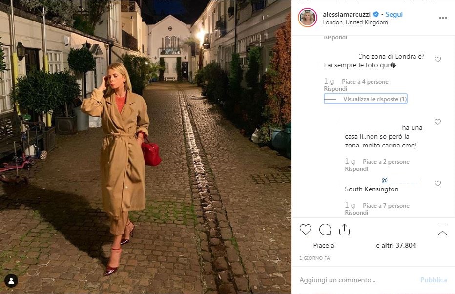 alessia marcuzzi londra instagram