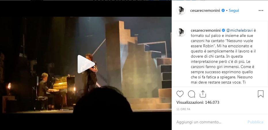cesare cremonini instagram michele bravi