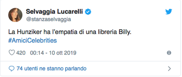 il post di selvaggia lucarelli contro la hunziker