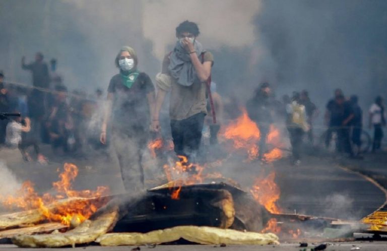 proteste santiago del cile