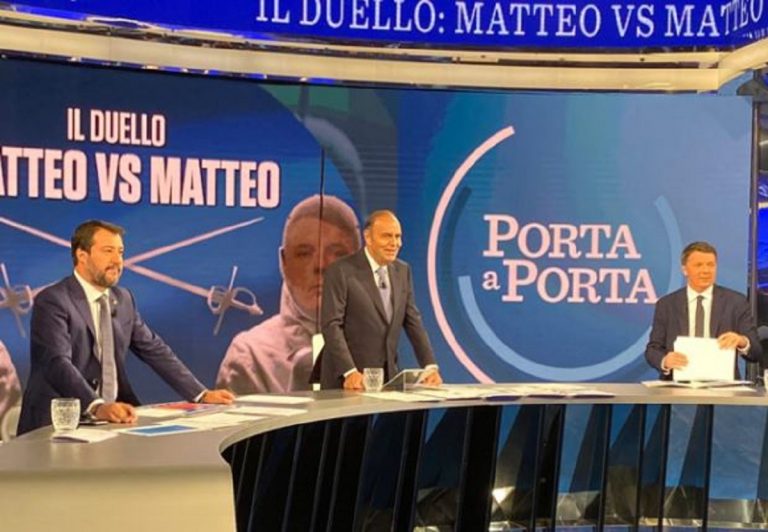 duello renzi salvini porta a porta sondaggi