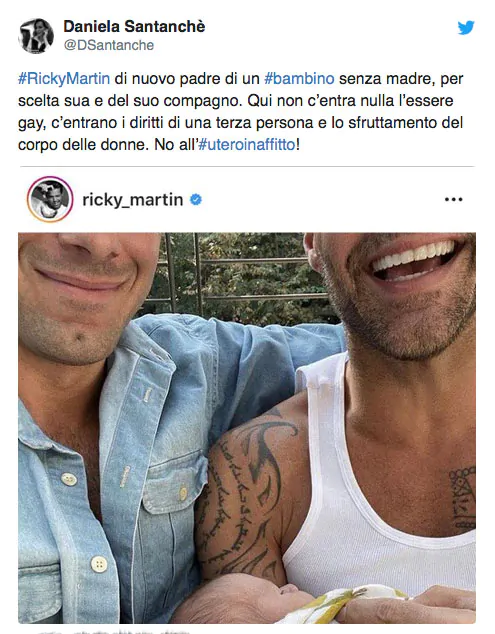 post della santanchè contro ricky martin