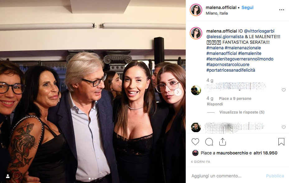 Vittorio Sgarbi con la pornoattrice Malena