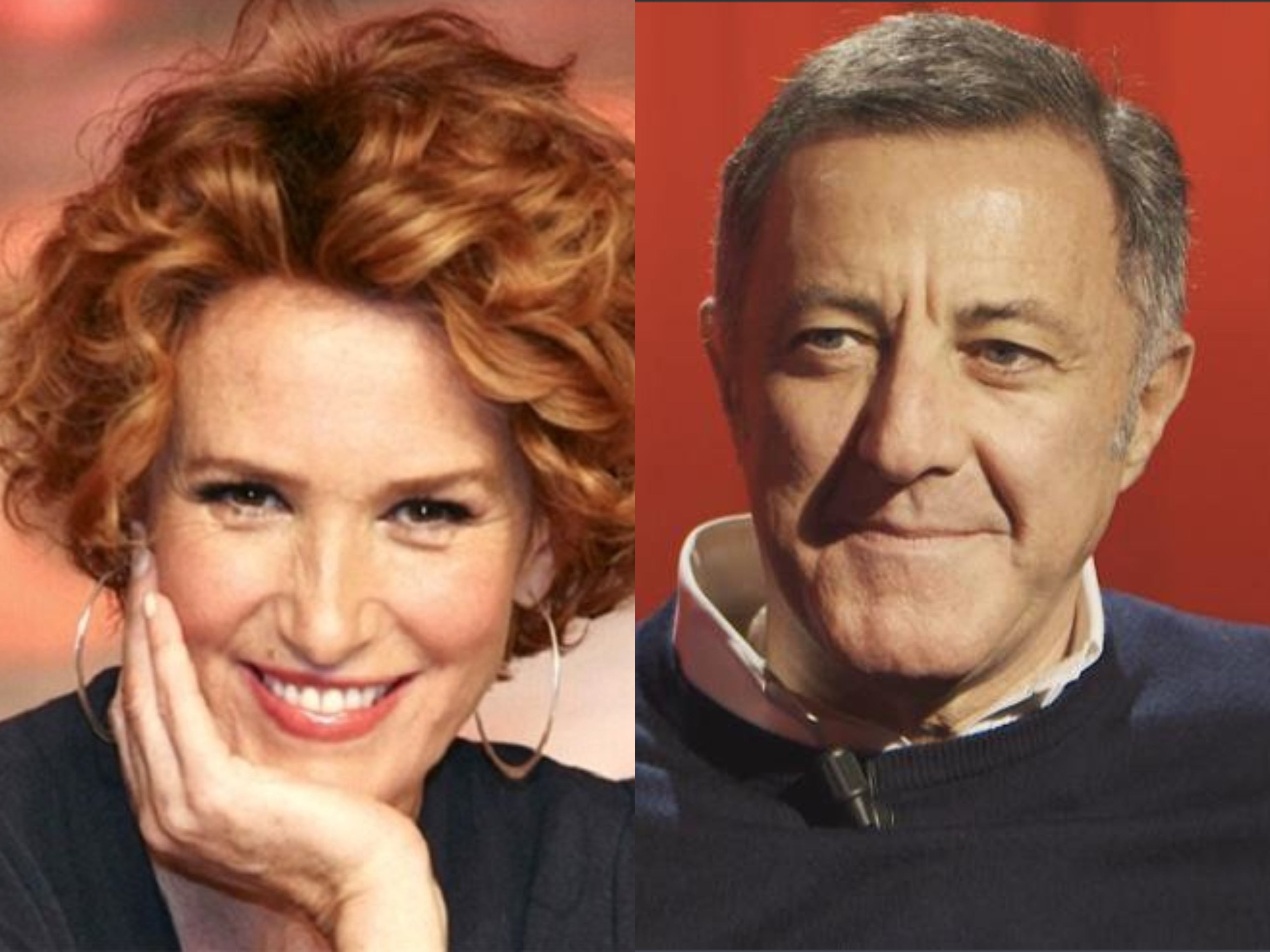 Lucrezia Lante della Rovere e Luca Barbareschi a Verissimo Lucrezia Lante della Rovere e Luca Barbareschi a Verissimo