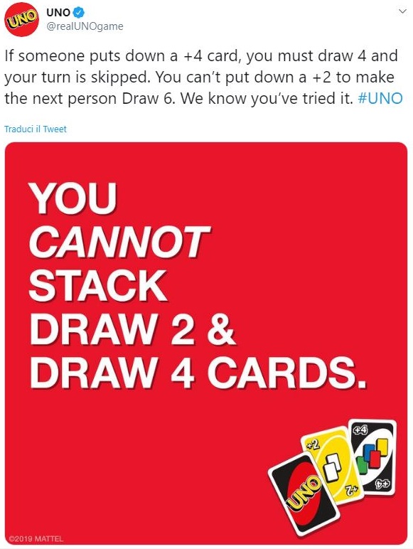 Carte uno regole