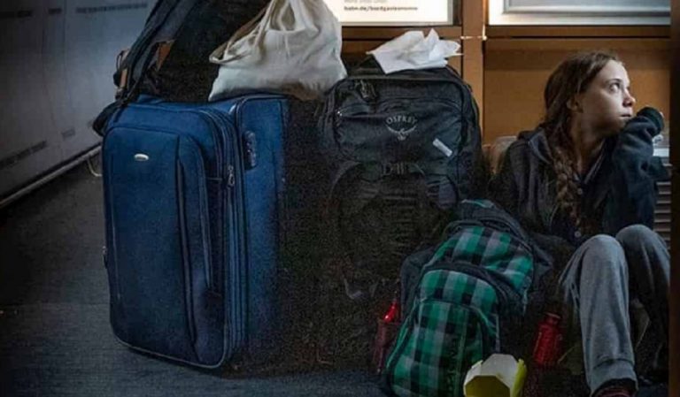 Greta Thunberg in treno