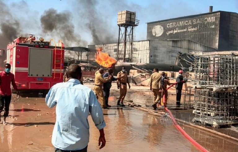 incendio fabbrica sudan