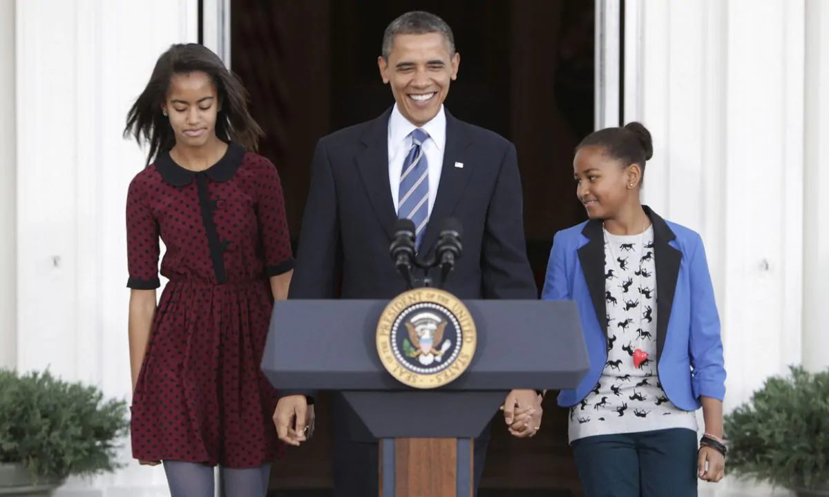 obama con le figlie