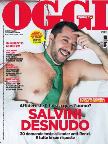 salvini desnudo copertina oggi