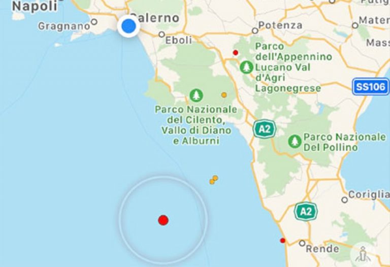 terremoto in mare cilento