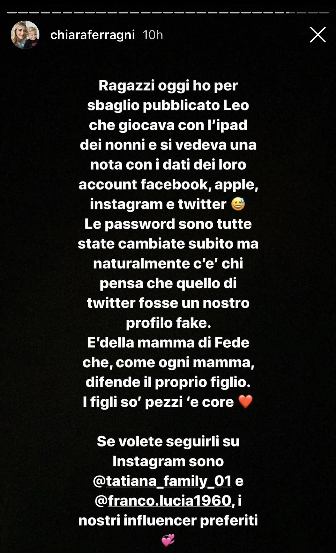 Chiara Ferragni e Fedez account fake