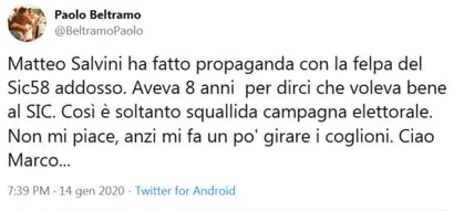 Paolo Beltramo su Salvini