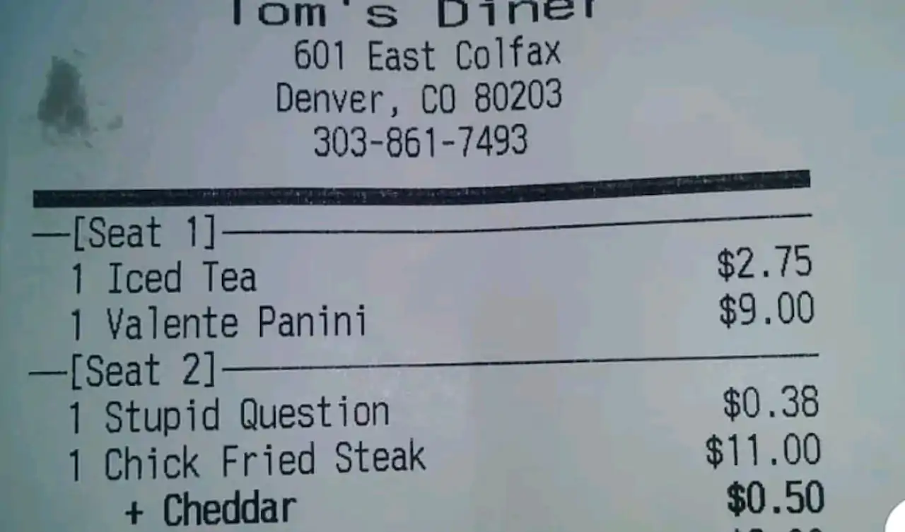 Il ristorante fa pagare le domande stupide