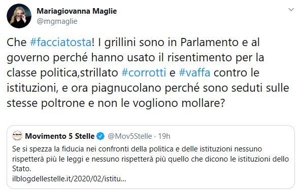 Tweet Maria Giovanna Maglie