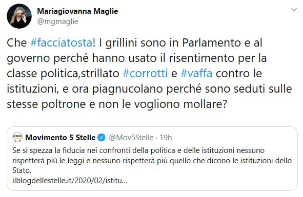 Tweet Maria Giovanna Maglie