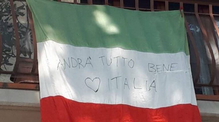 Bandiera italia Coronavirus