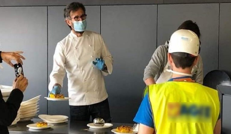Coronavirus, Cracco cucina per gli operai
