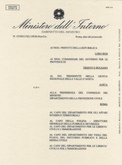 Circolare del Viminale sulle passeggiate