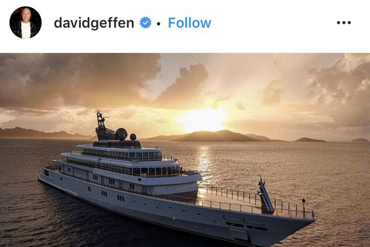 coronavirus quarantena geffen yacht