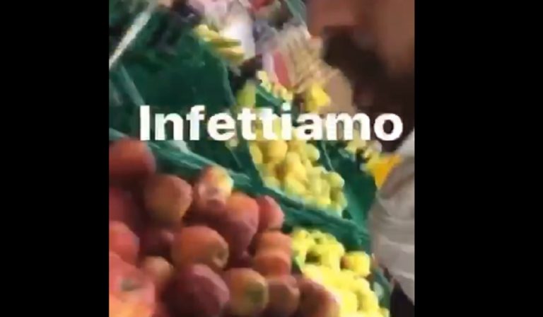 Coronavirus, a Caserta sputa sulla frutta e si riprende