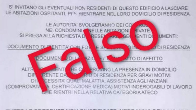 Volantino falso coronavirus
