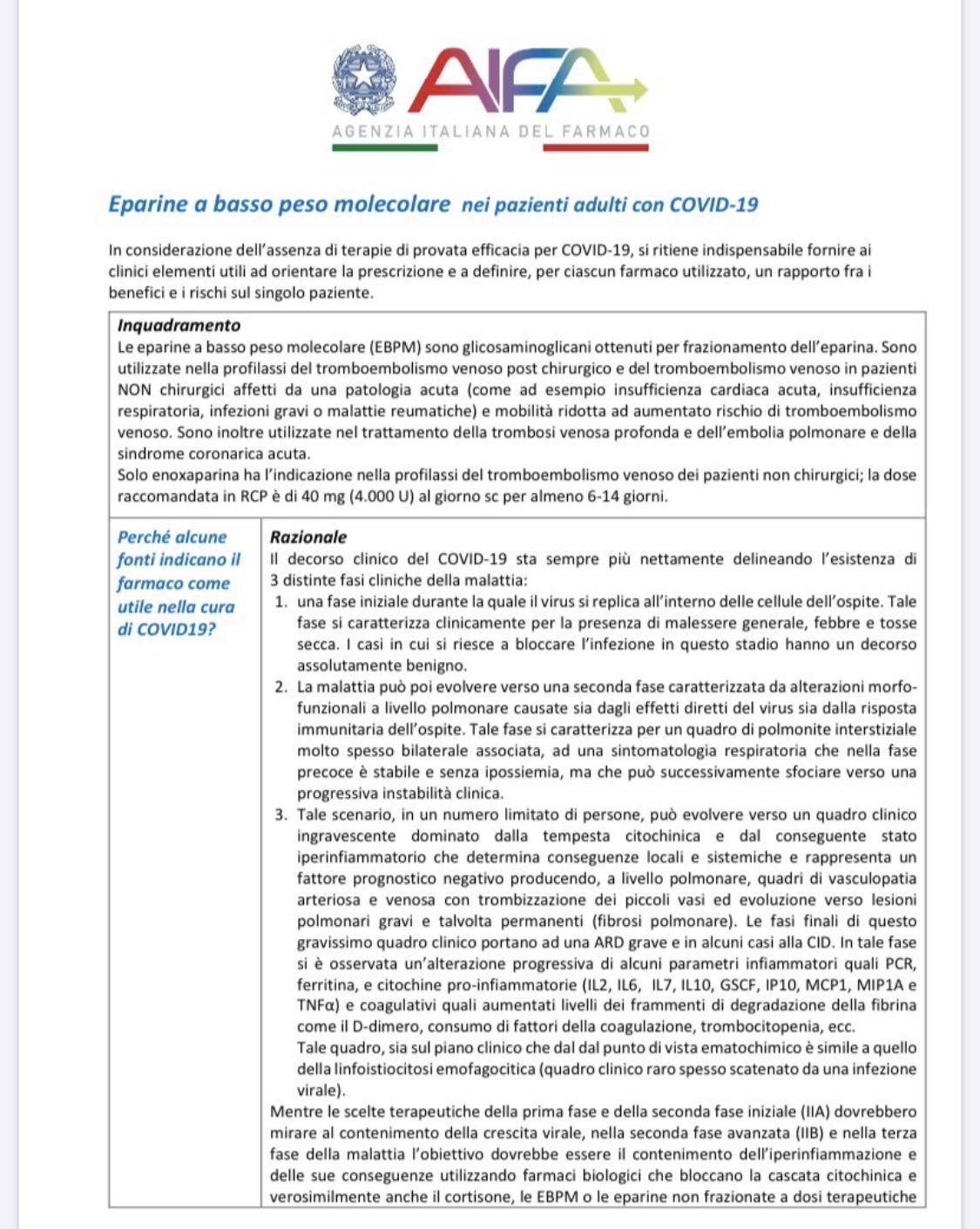eparina aifa screen