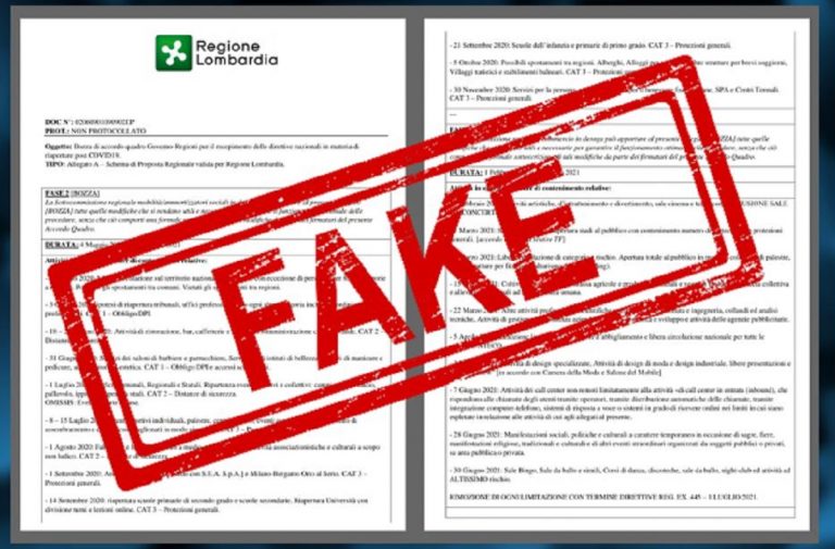 Falsa bozza regione Lombardia