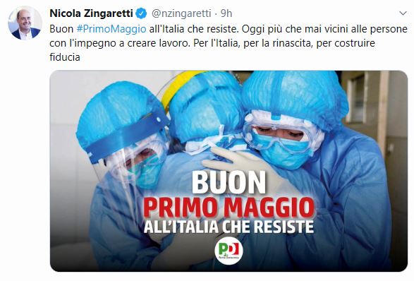 1 maggio zingaretti