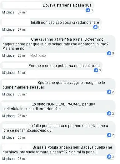 I commenti contro Silvia Romano