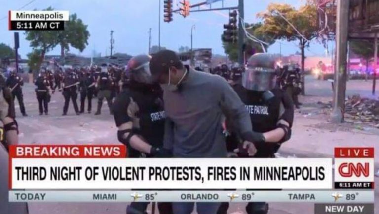 scontri minneapolis cnn giornalista arrestato in diretta