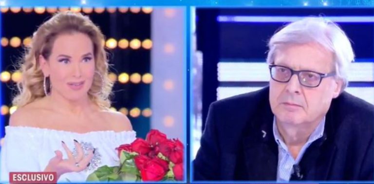 barbara d'urso contro sgarbi mascherina